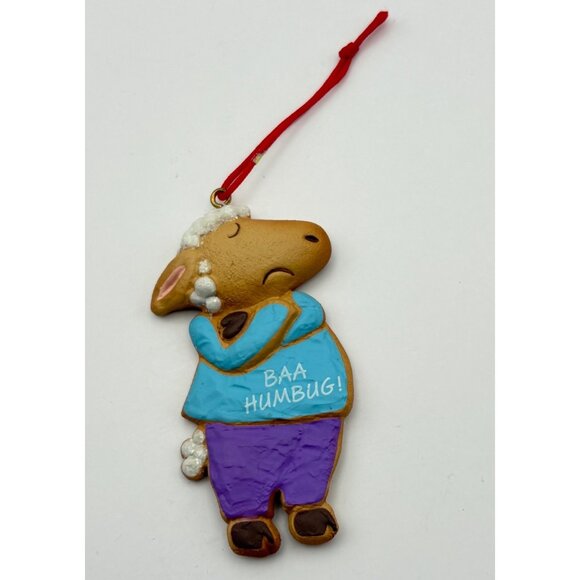 Hallmark Christmas Ornament Baa Humbug Sheep Cookie Style Tree Trimmer 1988 - Picture 6 of 6